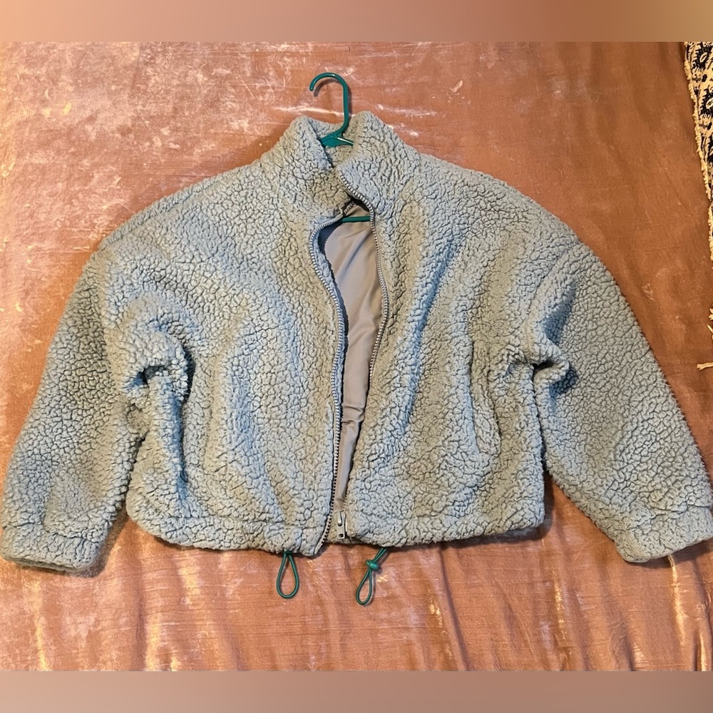 Urban outfitters flufffy blue sherpa jacket